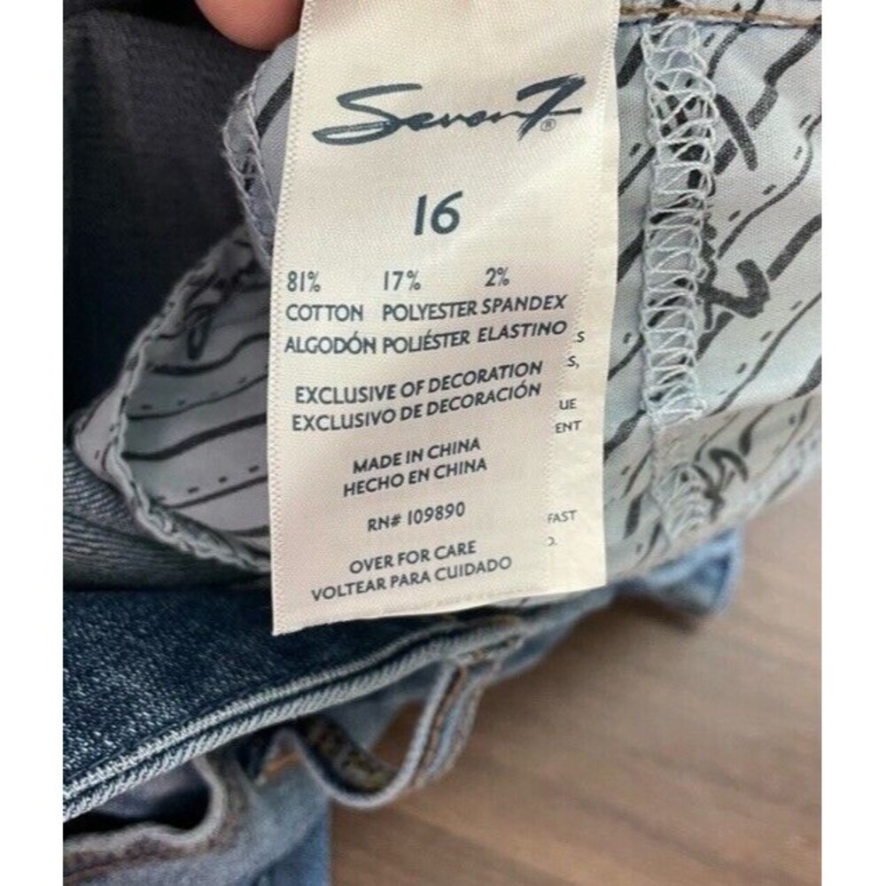 Seven7 Jeans Blue Denim Tummyless High Rise Skinny Slim Stretch Plus Size 16 EUC - Picture 5 of 11